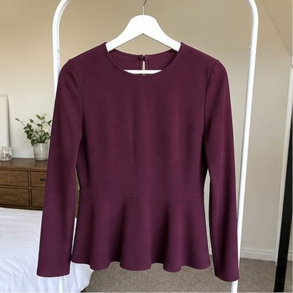 Burgundy Peplum Top